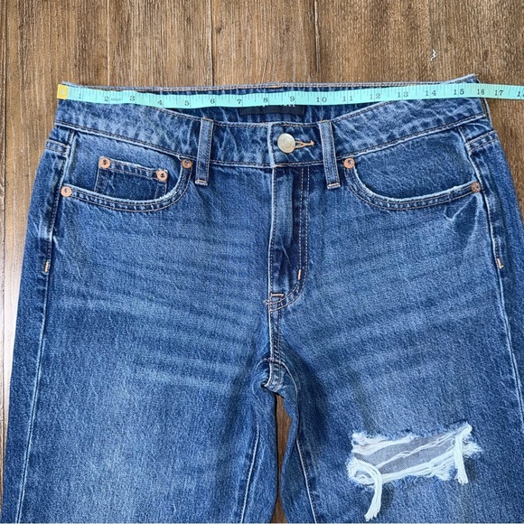 Aeropostale 90’s Mid Rise Baggy Jeans Blue Dark Wash Distressed - Picture 4 of 12